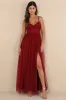 Convincingly Graceful Wine Red Tulle Sleeveless Maxi Dress sold by Lulus