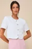 Majorly Elevated White Cropped Pearl Short Sleeve Jacket sold by Lulus