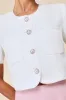 Majorly Elevated White Cropped Pearl Short Sleeve Jacket sold by Lulus