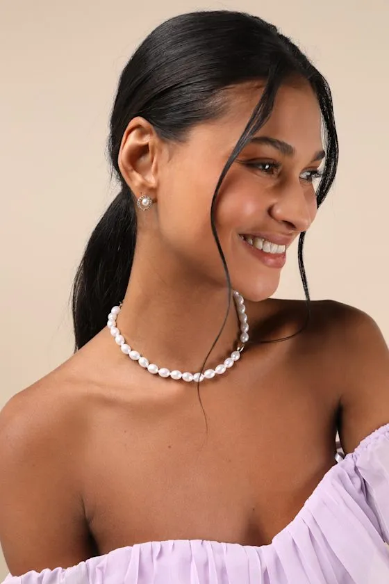 Perci 14KT Gold Pearl Necklace sold by Lulus product image thumbnail 3