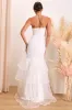 Forever Passionate White Organza Strapless Tiered Maxi Dress sold by Lulus