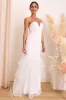 Forever Passionate White Organza Strapless Tiered Maxi Dress sold by Lulus