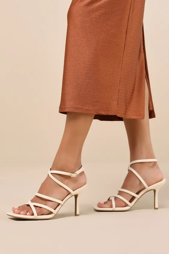 Skyy Beige Strappy High Heel Sandals sold by Lulus