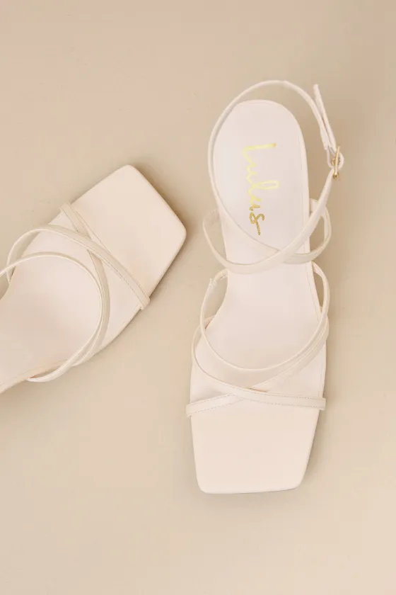 Skyy Beige Strappy High Heel Sandals sold by Lulus product image thumbnail 4