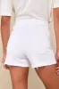 Bottom Line White High-Rise Distressed Denim Shorts sold by Lulus