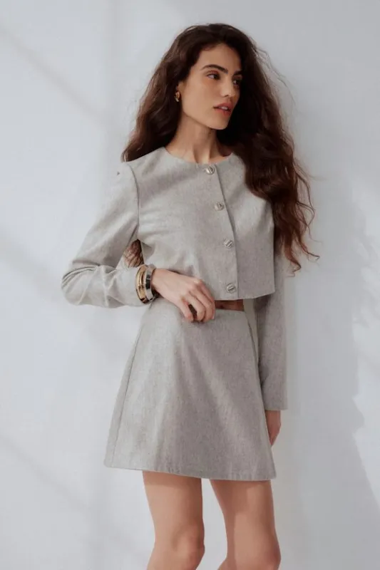 Preppy Pursuit Heather Grey Two-Piece Long Sleeve Mini Dress sold by Lulus