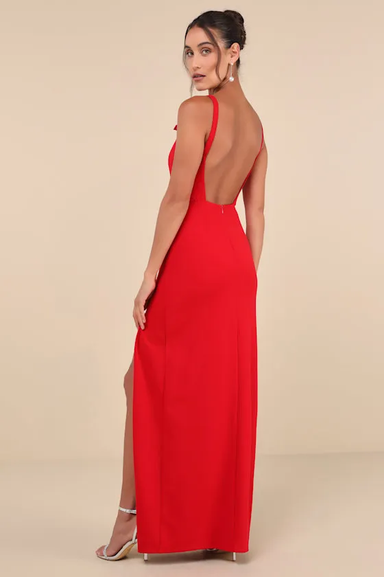 Darling Radiance Red Sleeveless Bow Backless Maxi Dress sold by Lulus product image thumbnail 2