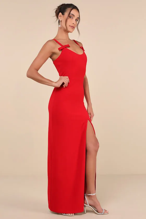 Darling Radiance Red Sleeveless Bow Backless Maxi Dress sold by Lulus product image thumbnail 3