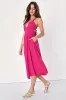 Bold New Look Magenta Tie-Back Midi Dress With Pockets sold by Lulus