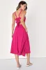 Bold New Look Magenta Tie-Back Midi Dress With Pockets sold by Lulus