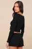 Cuddly Aura Black Ribbed Henley Two-Piece Pajama Set sold by Lulus