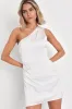 Love Me Tonight White Satin One-Shoulder Mini Dress sold by Lulus