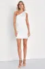 Love Me Tonight White Satin One-Shoulder Mini Dress sold by Lulus