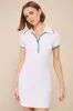 Inevitable Charm White and Green Terry Knit Collared Mini Dress sold by Lulus