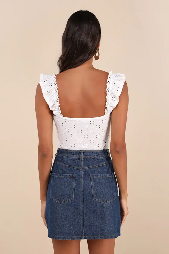 Enviably Cool Dark Wash Denim Mini Skirt sold by Lulus product image thumbnail 3