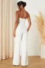 Adoring Occasion White Strapless Wide-Leg Jumpsuit sold by Lulus