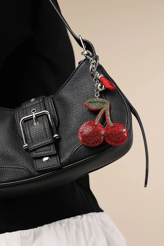 Very Cherry Red Rhinestone Keychain sold by Lulus