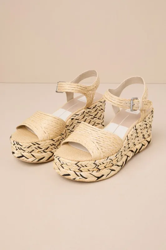 Tiago Natural Braided Platform Ankle Strap Wedges sold by Lulus
