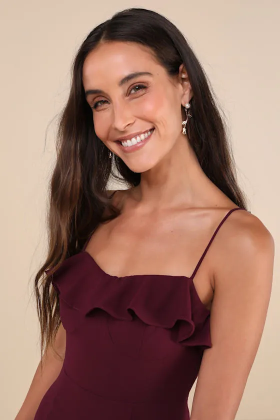 Lively Evenings Plum Purple Sleeveless Tiered Maxi Dress sold by Lulus product image thumbnail 4