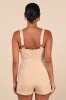 Feeling So Chic Tan Surplice Double-Breasted Skort Romper sold by Lulus
