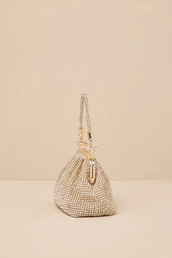 Undeniable Gleam Gold Rhinestone Clutch sold by Lulus product image thumbnail 4