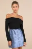 Darling Moves Blue Satin Jacquard Mini Skirt sold by Lulus