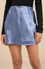 Darling Moves Blue Satin Jacquard Mini Skirt sold by Lulus