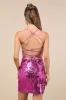 Sincerest Shine Magenta Purple Sequin Lace-Up Mini Dress sold by Lulus
