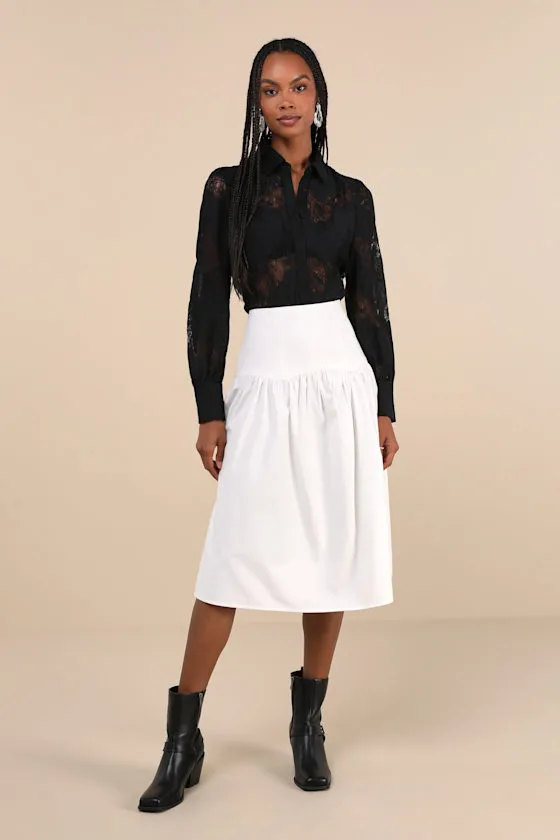 Sheer Excitement Black Sheer Lace Long Sleeve Button-Up Top sold by Lulus product image thumbnail 3