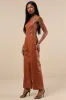 Trendiest Cutie Brown Vegan Leather Straight Leg Jumpsuit sold by Lulus
