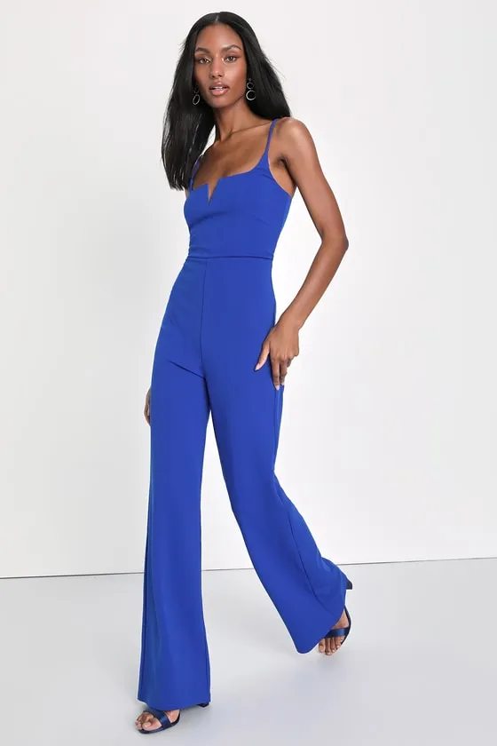 Cheers to Chic Royal Blue Sleeveless Wide-Leg Jumpsuit sold by Lulus product image thumbnail 3