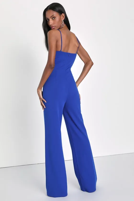 Cheers to Chic Royal Blue Sleeveless Wide-Leg Jumpsuit sold by Lulus product image thumbnail 4