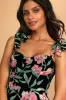 Glorious Garden Black Floral Print Burnout Velvet Maxi Dress sold by Lulus