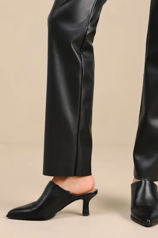 Lovey Black Low Heel Mule Pumps sold by Lulus