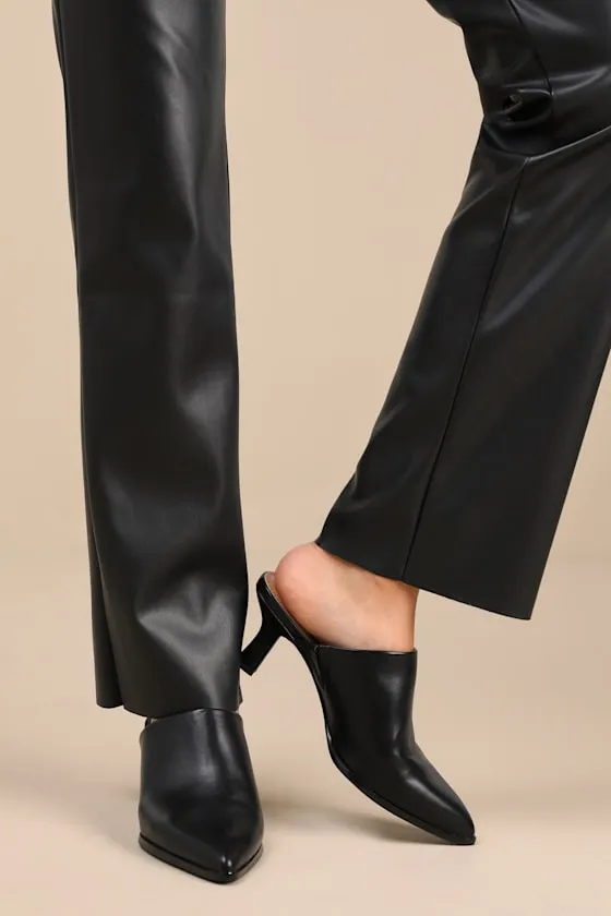 Lovey Black Low Heel Mule Pumps sold by Lulus product image thumbnail 2