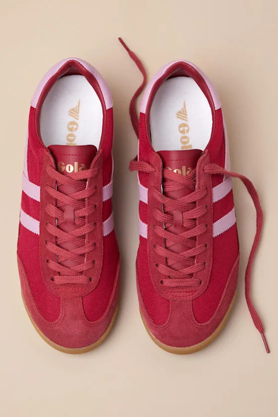 Tornado Deep Red and Candy Color Block Suede Leather Sneakers sold by Lulus product image thumbnail 2