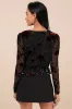 Memorably Poised Black Burnout Floral Surplice Top sold by Lulus
