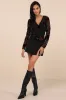 Memorably Poised Black Burnout Floral Surplice Top sold by Lulus