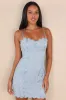 Enchanting Silhouette Slate Blue Lace Bustier Mini Dress sold by Lulus