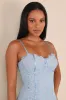 Enchanting Silhouette Slate Blue Lace Bustier Mini Dress sold by Lulus