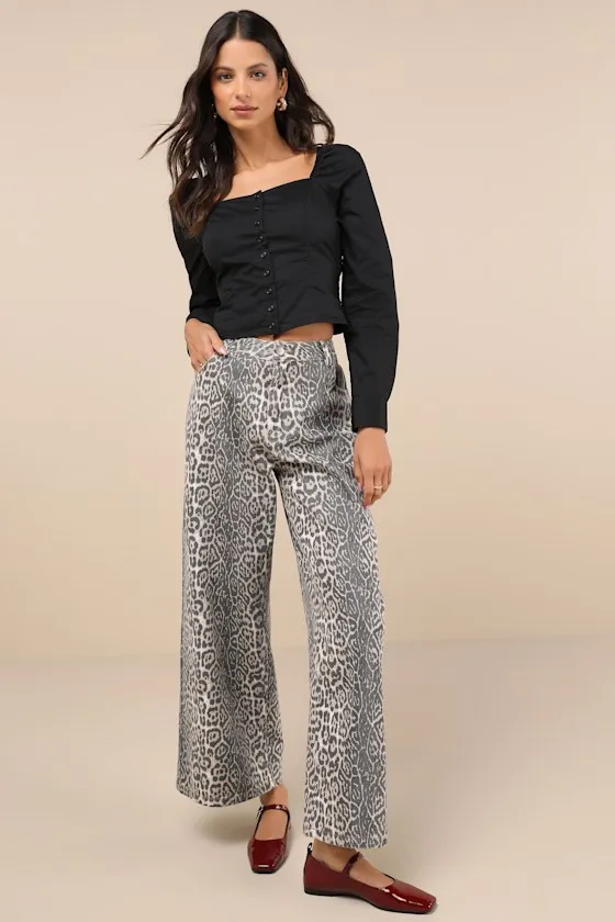 Demure and Sweet Black Button-Front Long Sleeve Top sold by Lulus product image thumbnail 2