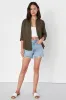 Breezy Energy Olive Green Linen Long Sleeve Button-Up Top sold by Lulus