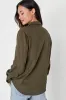 Breezy Energy Olive Green Linen Long Sleeve Button-Up Top sold by Lulus