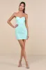 Exquisite Sensation Teal Floral Embroidered Strapless Mini Dress sold by Lulus