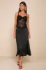 Sultry Pick Black Mesh Sheer Lace Bow Cami Top sold by Lulus