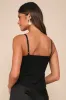 Sultry Pick Black Mesh Sheer Lace Bow Cami Top sold by Lulus