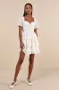 Inclined to Charm Ivory Embroidered Tiered Lace-Up Mini Dress sold by Lulus