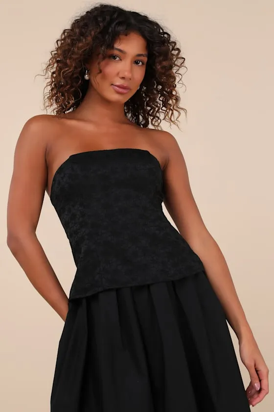 Chic Consideration Black Strapless Top sold by Lulus