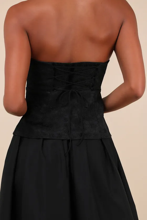 Chic Consideration Black Strapless Top sold by Lulus product image thumbnail 4
