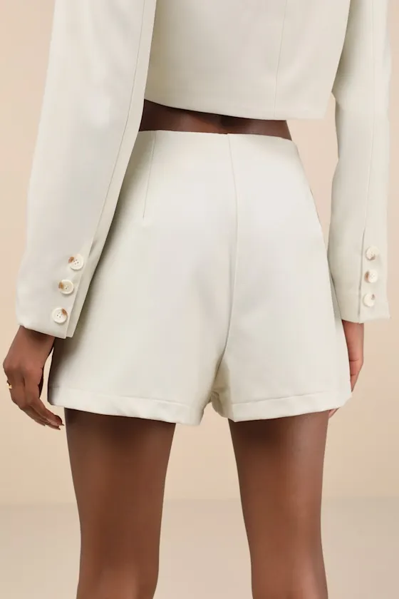 Suit 'Em Up Beige High-Waisted Skort sold by Lulus product image thumbnail 4